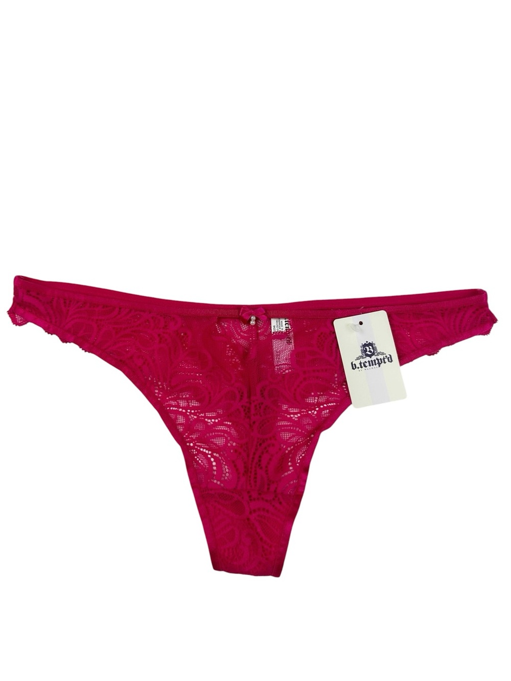 b. tempt'd by Wacoal Women’s Lace Thong Size Small Fuchsia